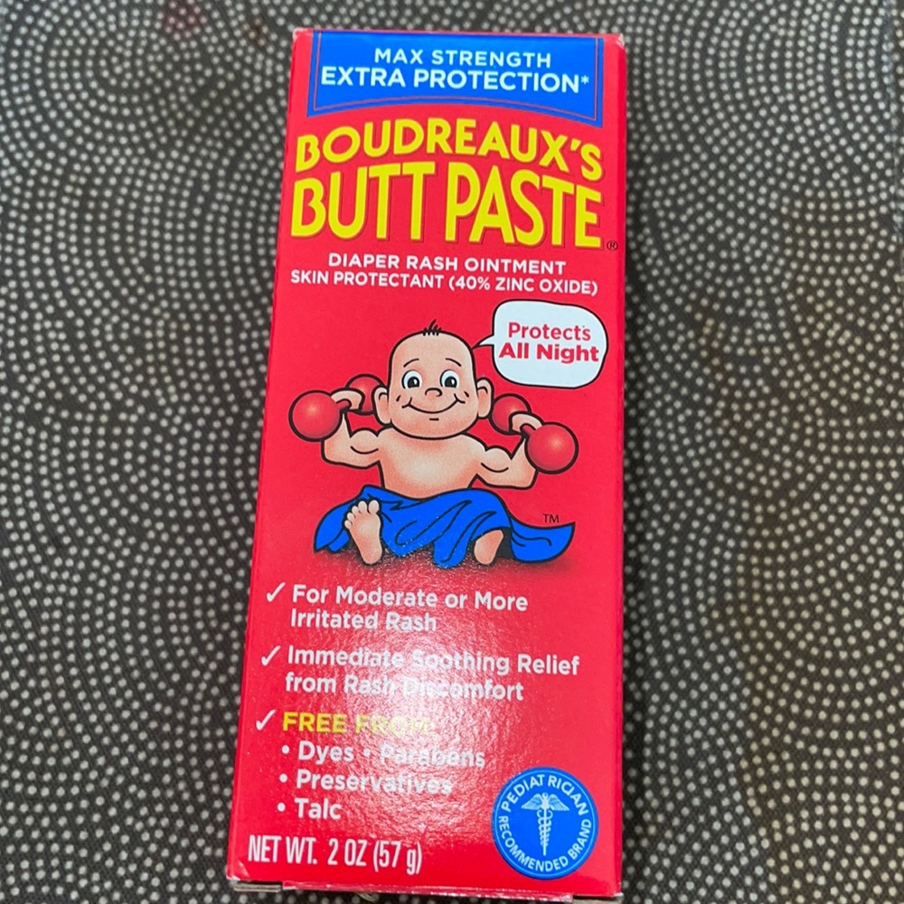 Hey mama, mommy, mom, papa —Brand New 
Boudreaux Butt Paste Max Strength Extra